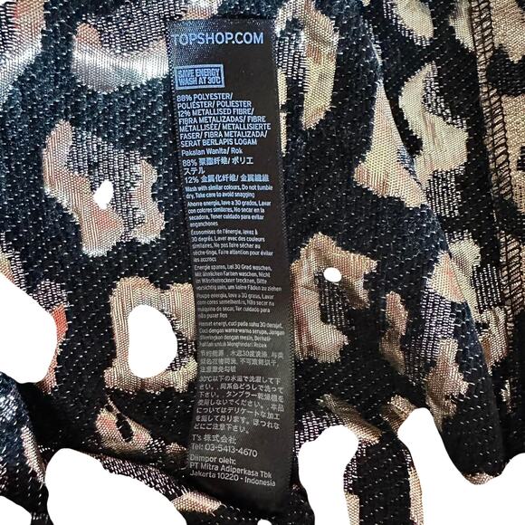 Womens Skirt Size 6 Pink Black Cheetah Print Metallic Biker Retro Party Vacation - Picture 7 of 8